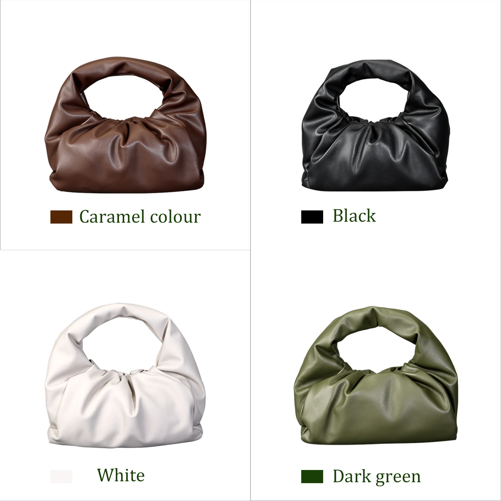 

2021 new style luxury leather croissant handbag under armpit simple and versatile fashion handbag large capacity super soft bag