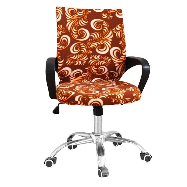 floral brown Airldianer офисная компьютерная накидка на стул из спандекса чехлы на стулья офисные против пыли универсальные черные леопардовые синие покрывало на кресло - Цвет: floral brown