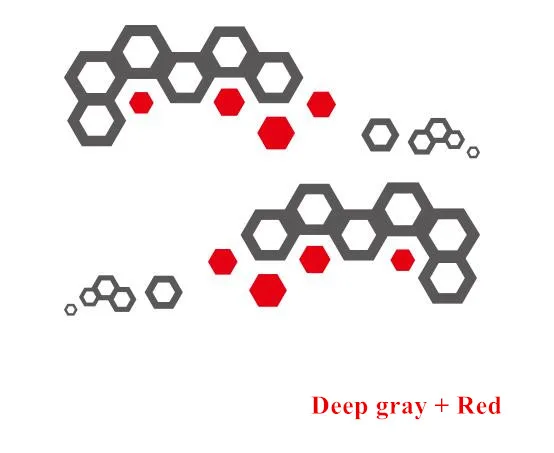 Deep gray-red Двухсторонние геометрические графические виниловые наклейки для автомобиля, двери, украшения тела, наклейки для Chevrolet Spark 2011-19, стайлинга автомобилей, спортивные полосы - Название цвета: Deep gray-red