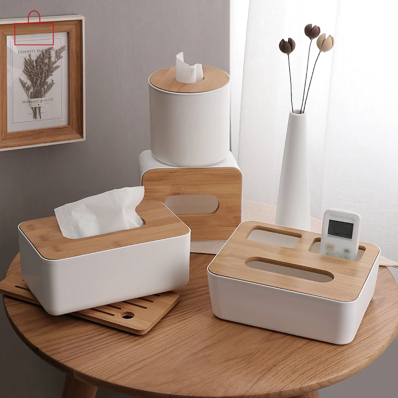

Home Kitchen Wooden Plastic Tissue Box Solid Wood Napkin Holder Case Simple Stylish car box tissue holders tissue holder