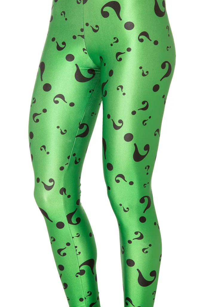 Печатные Зеленые нижние вопросы знак символ карандаши для карандашей брюки |