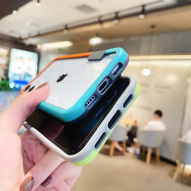 

10pcs/lot Korea Contrast Colors Phone Bumper For iPhone12 Mini 11 Pro XS MAX 78PLUS SE26S XR Impact Skinny Shell Body Protection