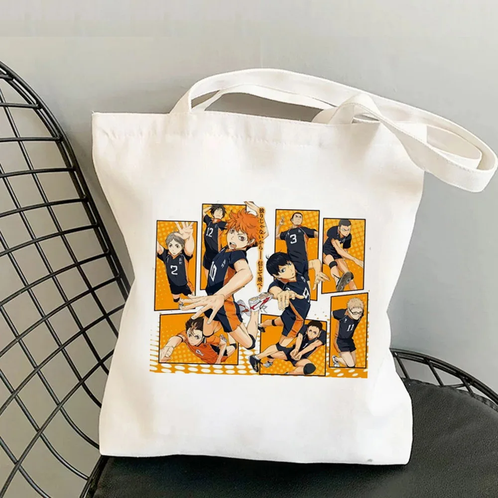 

Haikyuu Print Tote Bag Fashion Casual Tote Bag Large Capacity Shopping Bag Canvas Handbag One-shoulder Bag Bag Female