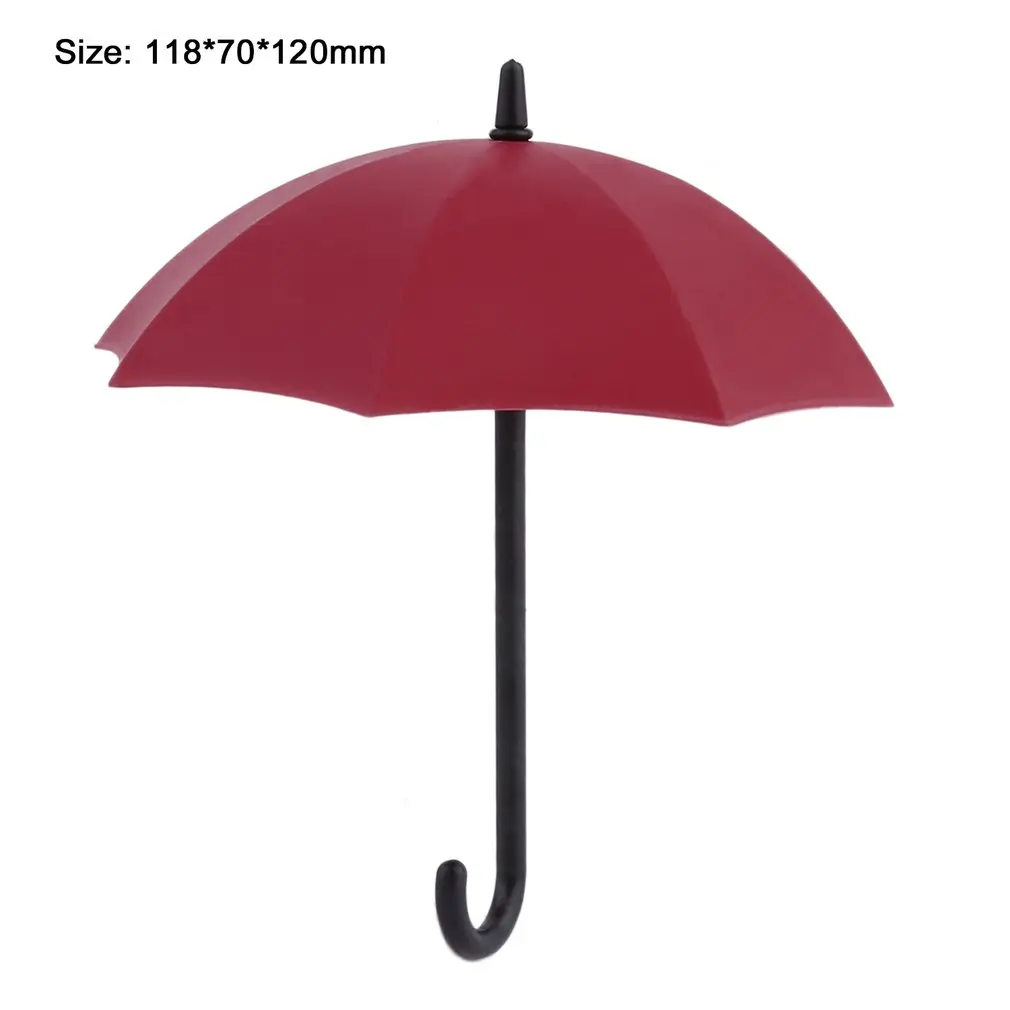 

3Pcs Colorful Umbrella Wall Hook Key Hair Pin Holder Organizer Decorative Brand New Umbrella Wall Hooks CHIRSMAS
