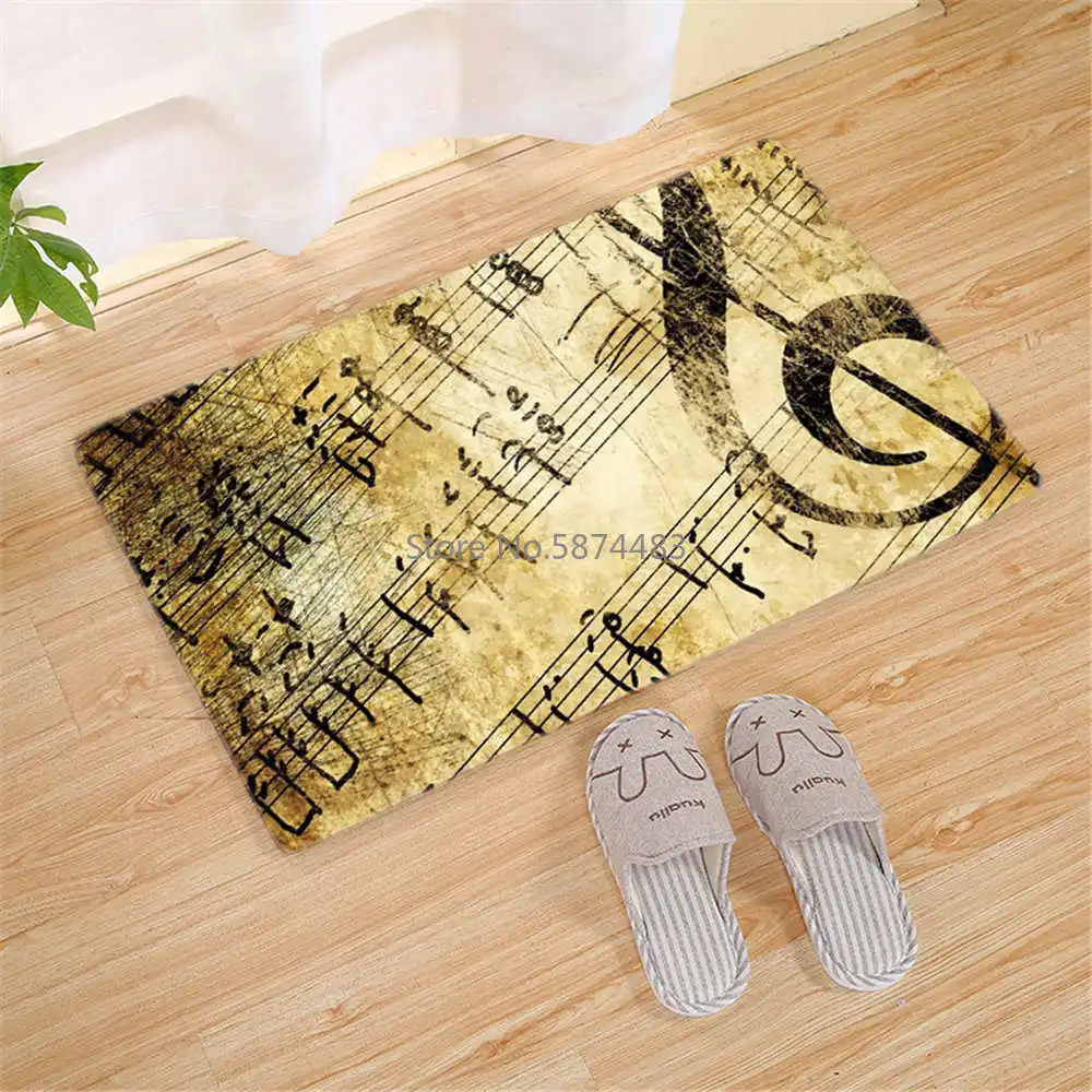 Домашний Декоративный дверной коврик пианино клавиатура музыкальные ноты