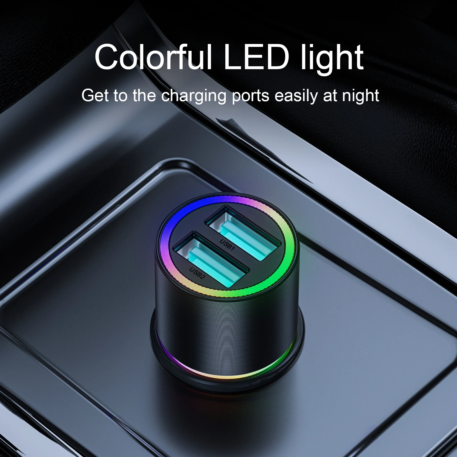 

Joyroom LED Car Charger 4.8A Fast Car Charger Dual USB Port Cigarette Lighter Charger For iPhone Xiaomi Huawei Charging Adapter