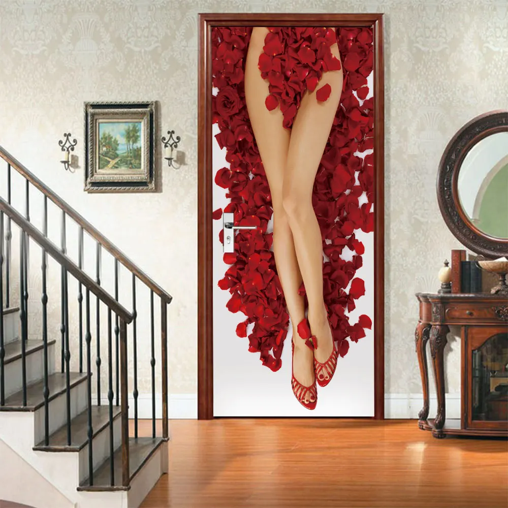 

3D creative American Beauty door stickers wall stickers self-adhesive waterproof removable
