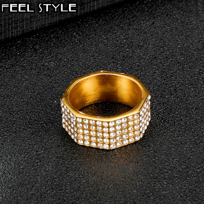 Нержавеющая сталь микро проложить Стразы золотого цвета Iced Out Bling Квадратные