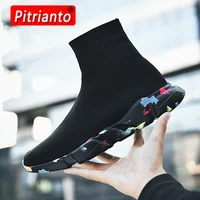 2021 hot sale men high top mesh casual shoes women breathable socks shoes outdoor fashion camouflage bottom sneakers size 35 47