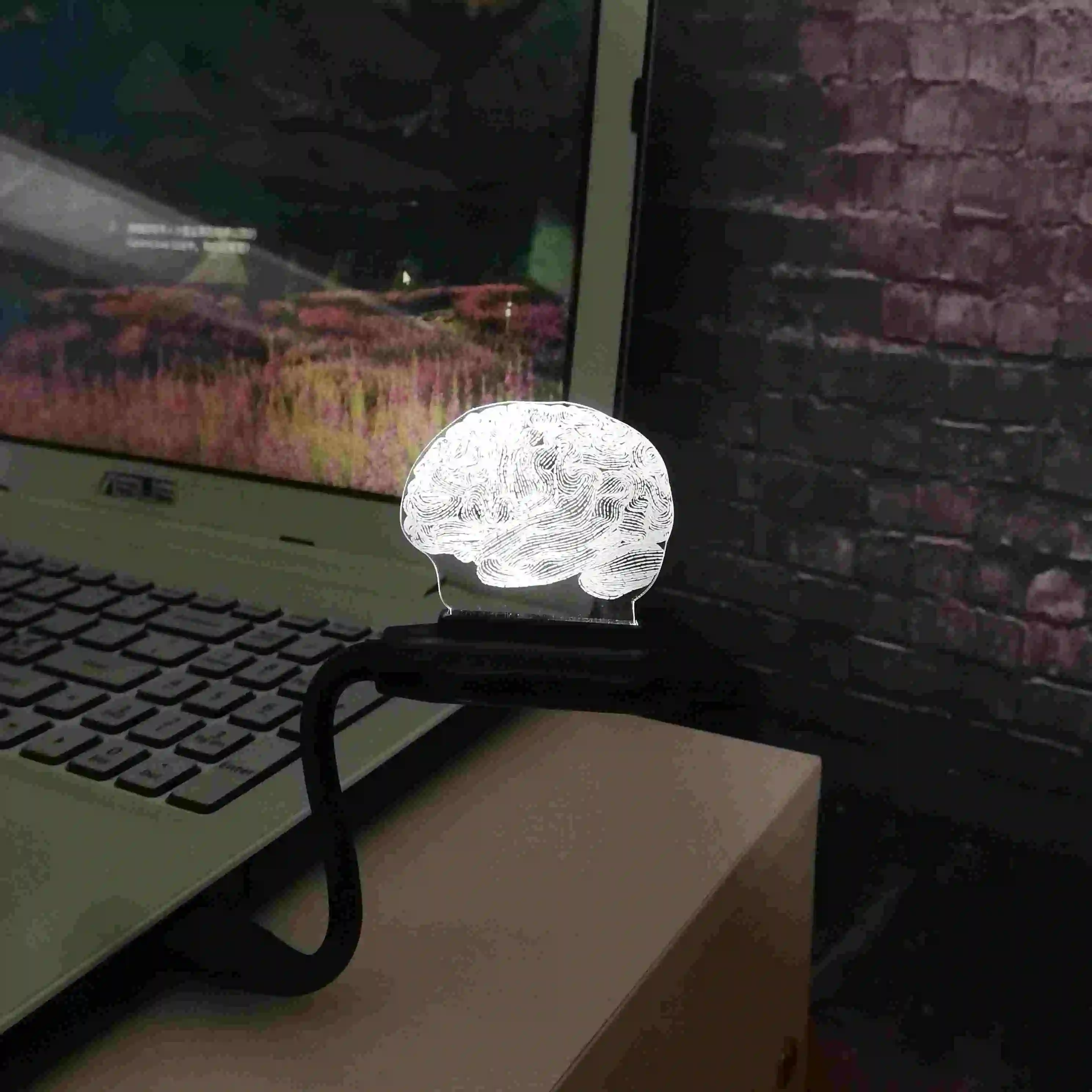 mini Инновационный осветительный прибор Прохладный головного мозга 3D светодиодный светильник ночник многоцветный RGB градиент доктор дома декоративные на день рождения, рождественский подарок - Испускаемый цвет: mini