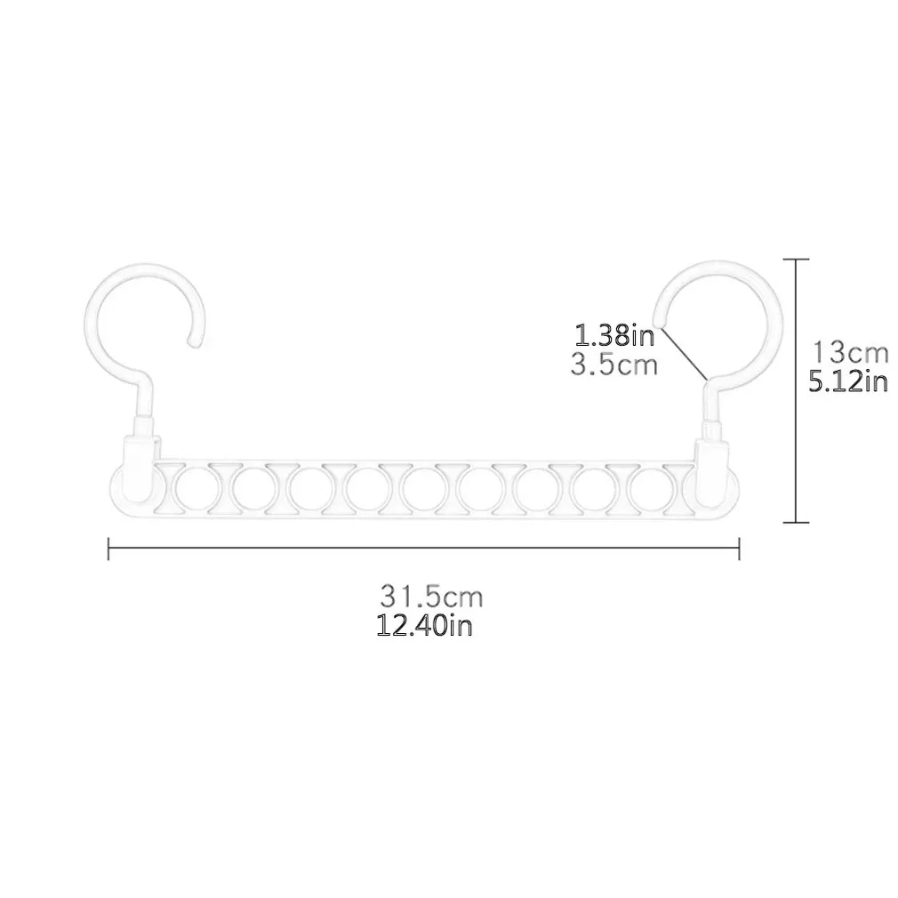 

Wardrobe Artifact Lightweight 9-hole Clothes Hanger Space Saving Multi-function Hanger