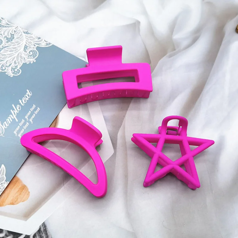 

1PC Korean Solid Large Hair Claws Elegant Matte Hairpins Barrette Crab Hair Clips Headwear for Women Hair Accessories Girls