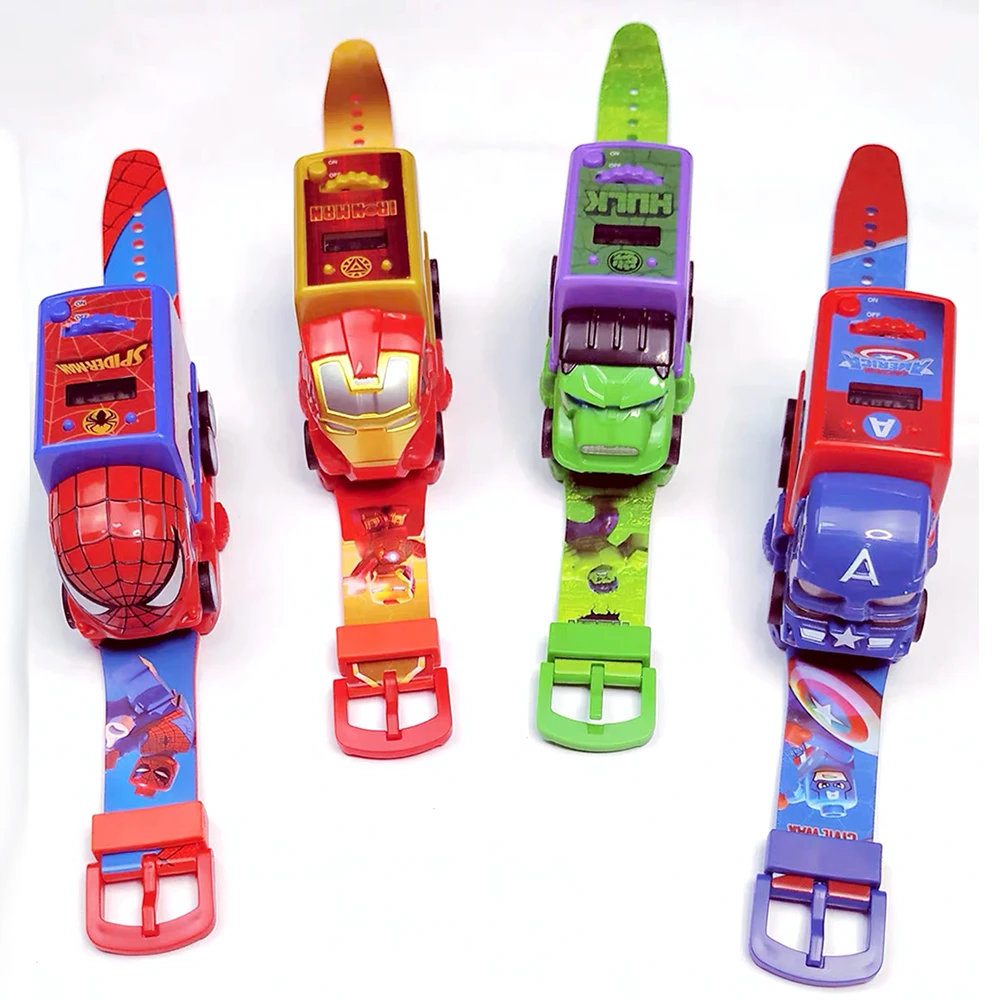 Детская игрушка часы летучая мышь Железный человек супер герой электронные