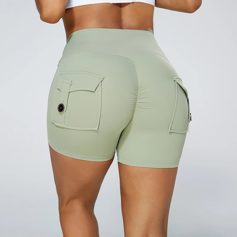 Облегающие Женские шорты с высокой талией эластичные штаны для йоги