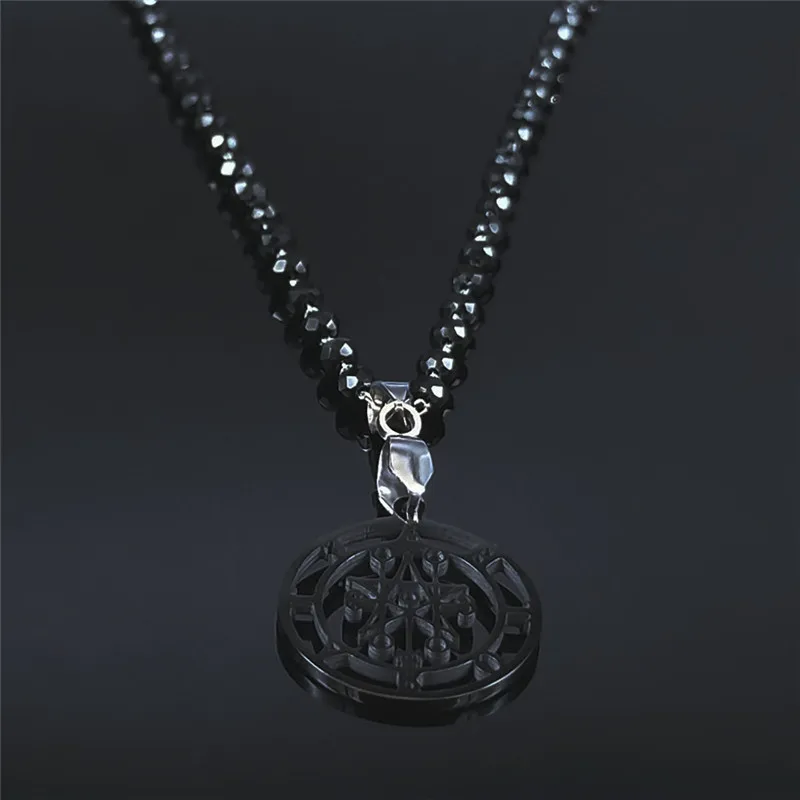 Фото Astaroth, Sigil Goetia, Хрустальная бусина, ожерелье из нержавеющей стали, сатана, Sigil, satanic, патч-булавка, ювелирные изделия N3545S02 №4