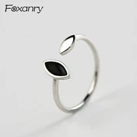 foxanry irregular opening rings 925 stamp creative simple geometric handmade party jewelry gifts for women couples