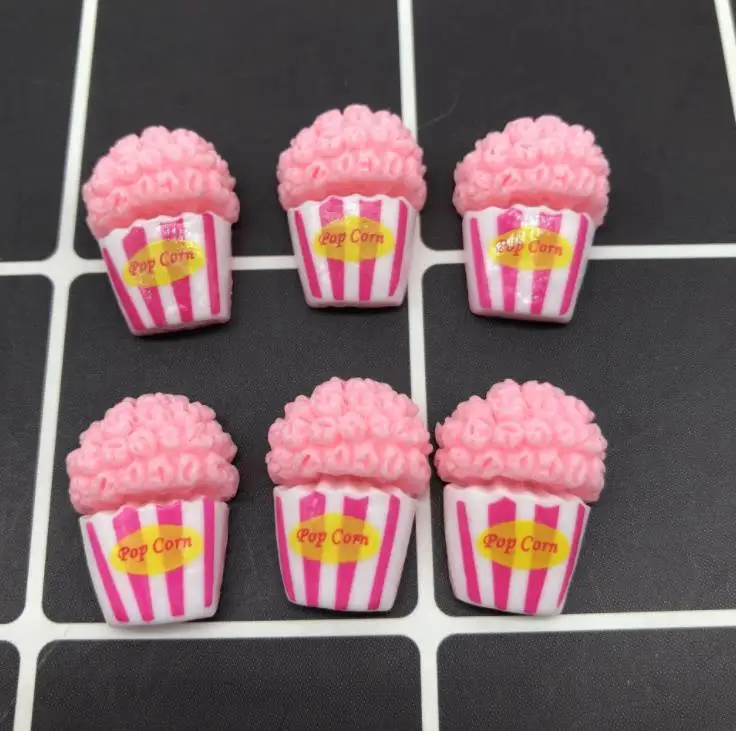 cute popcorn resin decoration crafts kawaii flatback cabochon scrapbook diy phone miniature dolls accessories wholesale free global shipping