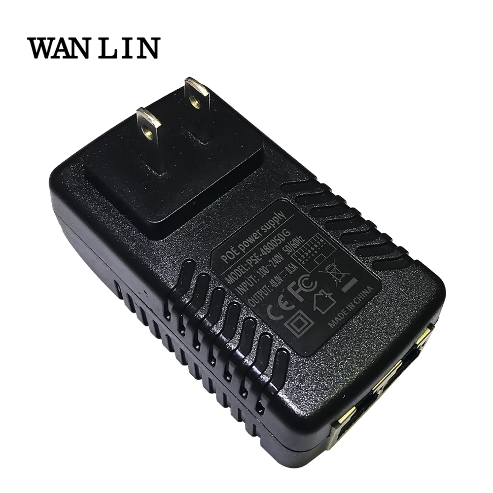Гигабитный 48 В 7/8 а PoE инжектор WANLIN адаптер питания через Ethernet pin4/5(+) 1000 ( )