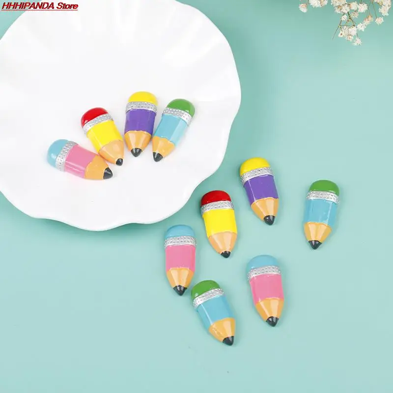 

10PCS Simulation Colorful Pencil Flat back Resin DIY Accessories Dollhouse Decor