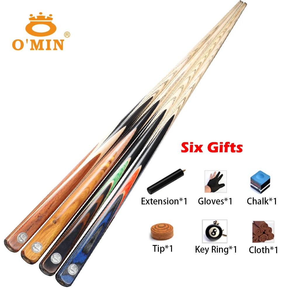 O'min Enlighten Billiard Snooker Cue цельный 3/4 шт оригинальный 9 8 мм наконечник Ashwood Shaft Billar Stick