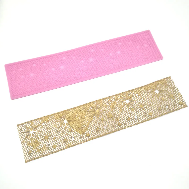 Новая сетчатая пятиконечная звезда инструмент для кружева торта силиконовая