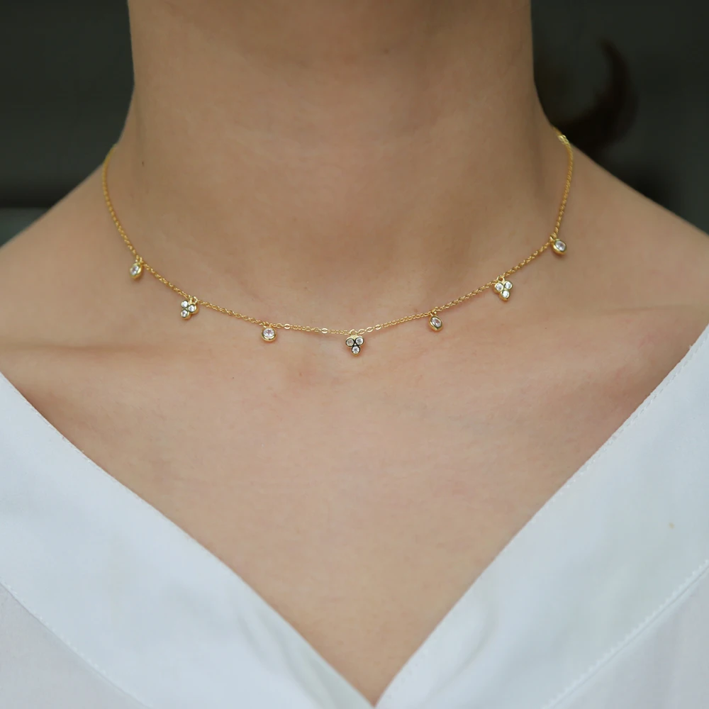 925 стерлингового серебра вращения Шарм cz бусины ожерелья и подвески для женщин