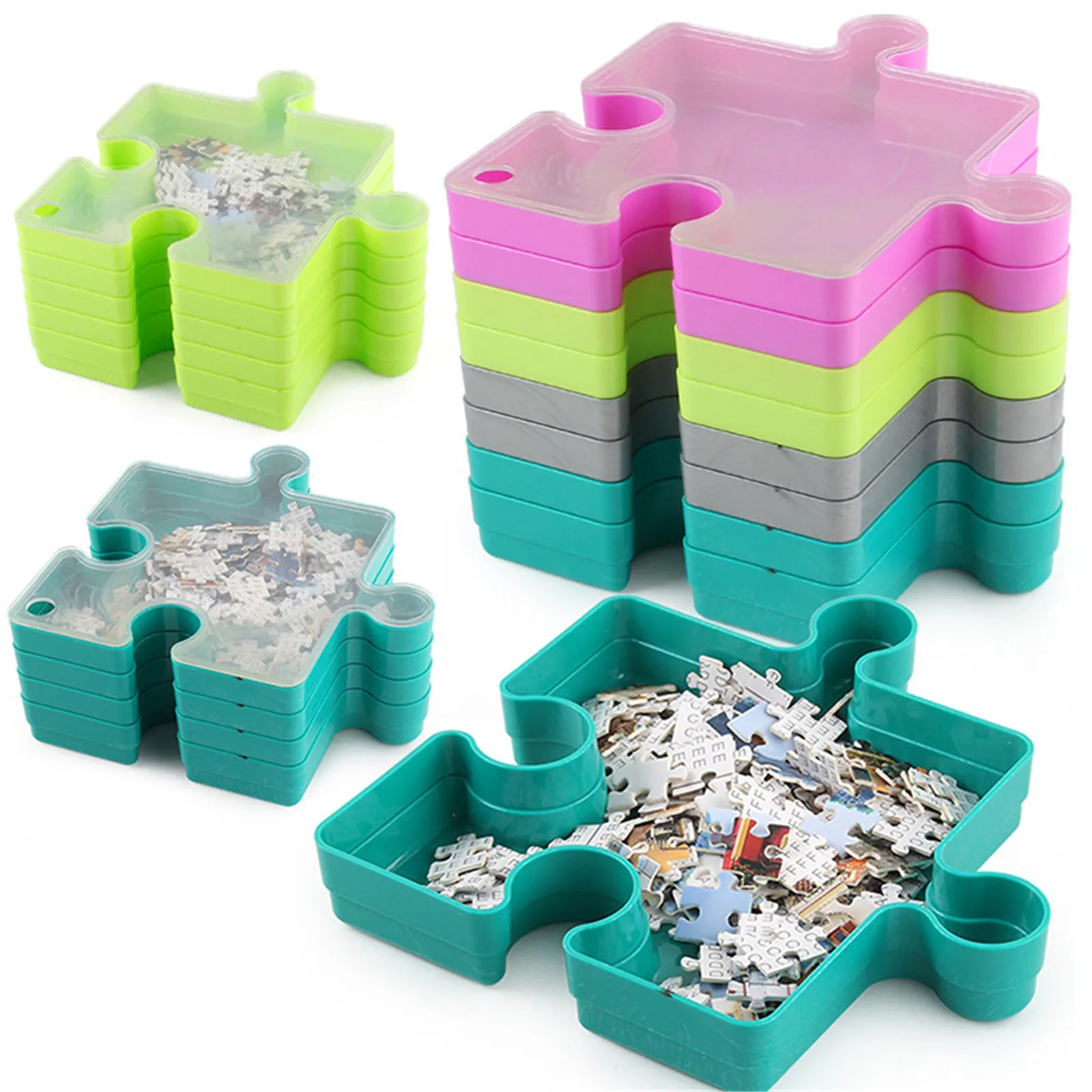 

Sturdy And Easy To Use Plastic Puzzle Shaped Sorting Trays To Organize Puzzles Educational Toys Interactive Games Puzzles Box