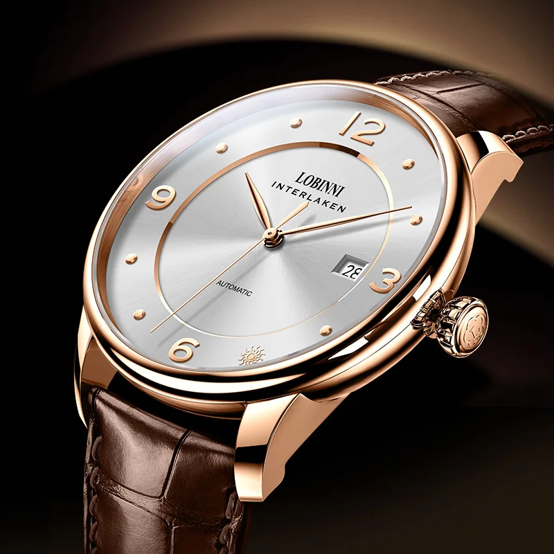 

LOBINNI 2021 New Men Watches Automatic Mechanical Wrist Watch Seagull Top Brand Dress Simple Watch Curved Sapphire Glass Clock