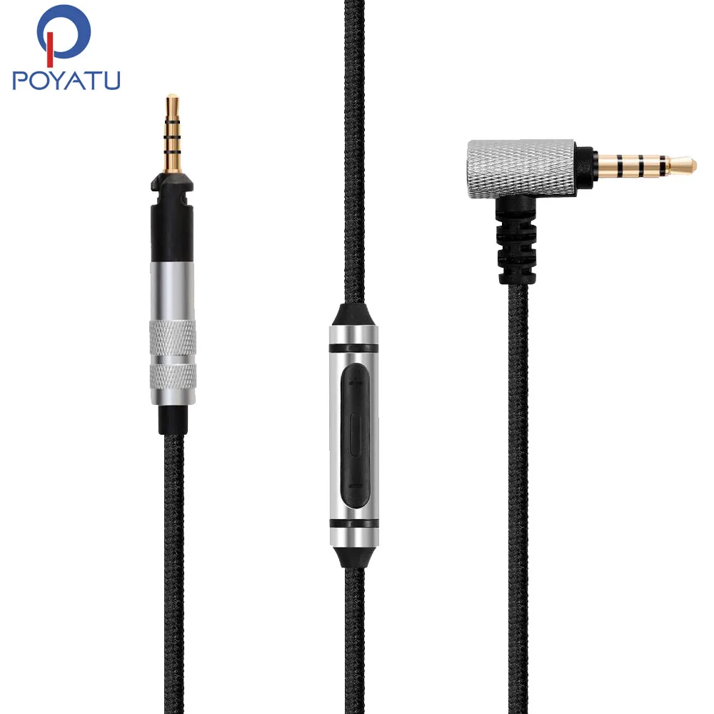 

POYATU Audio Cable For Sennheiser HD569 HD579 HD559 HD 599 Headphones Cables Replacement Cord With Mic Remote For IPhone Andriod