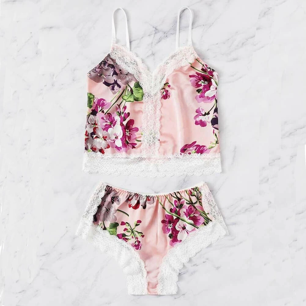 Летние женские сексуальные пижамы наборы Шелковые Леопардовый принт Глубокий V