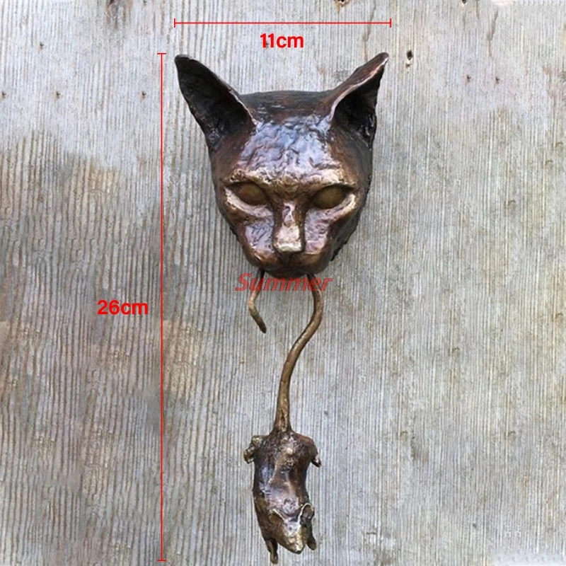 

Door Knocker or Wall Resin Ornament Rusty Brown Cast Iron Mouse Metal Statue