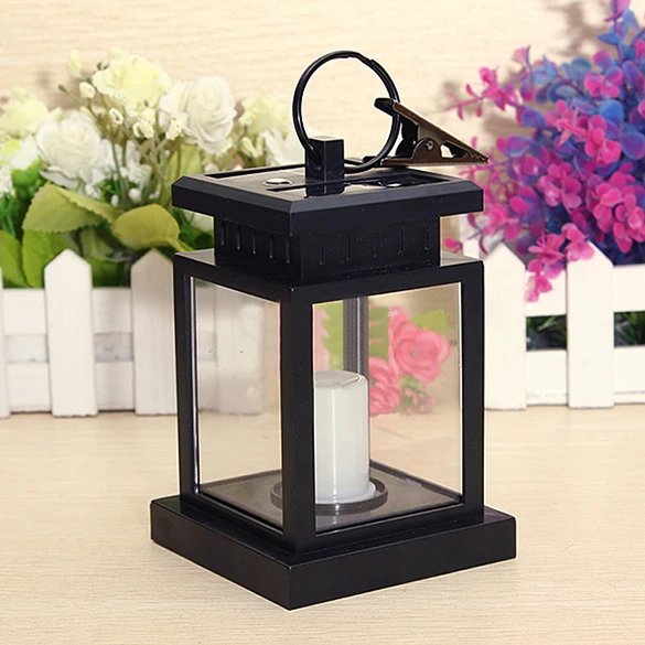 

Garden Solar Powered LED Candle Table Lantern Hanging Light Outdoor Coach Lamp Vintage Lamp Waterproof Yellow Light