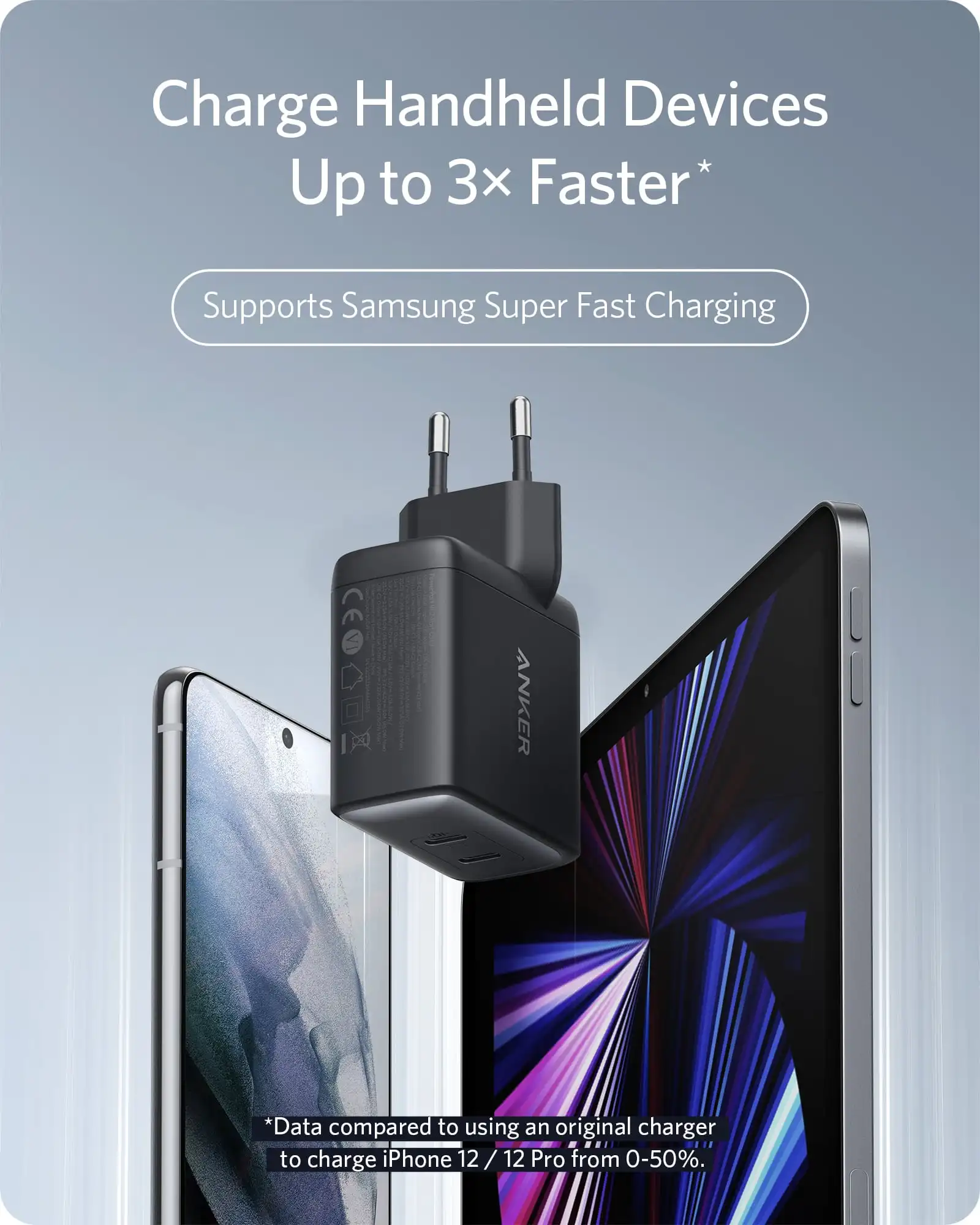 anker usb charger powerport iii 65w gan 2 port pps fast charger type c phone charger for iphone 12air ipad pro for xiaomi free global shipping