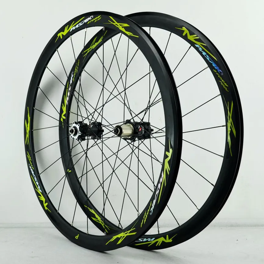 Billig PASAK 700C Disc Bremse Straße Fahrrad Laufradsatz 40MM Felge QR/Thru-achse Gerade Pull 24H V/C Bremse 29 Zoll Legierung Räder 12 Geschwindigkeit