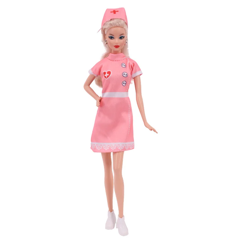 Одежда для куклы Барби комплект униформы медсестры/стюардессы новинка платье