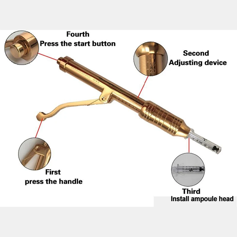 Ручка-атомайзер с гиалуроновой кислотой высокой плотности 24 К золото 0 3 инжектор