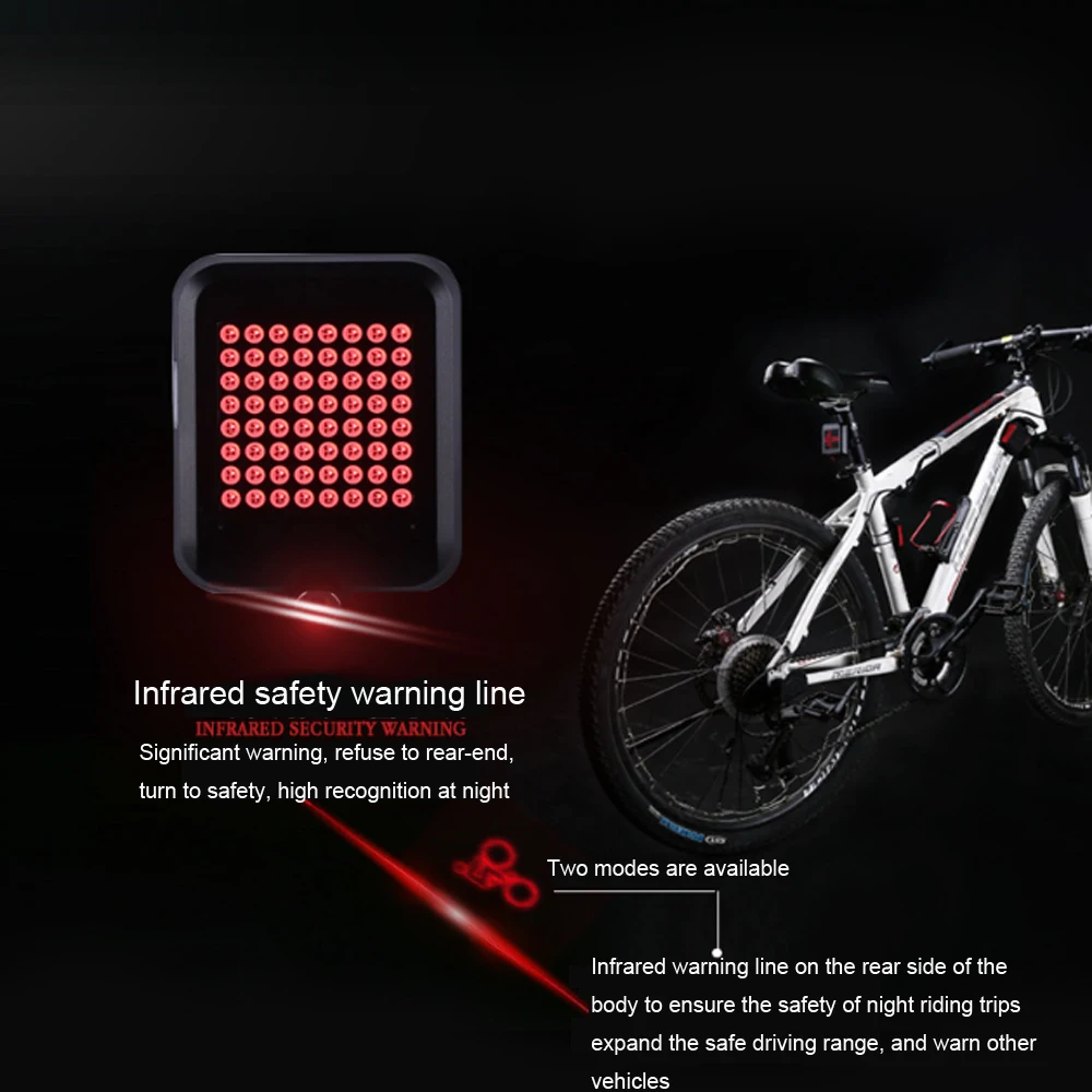 Беспроводной задний фонарь для велосипеда 64 светодисветодиодный зарядка через