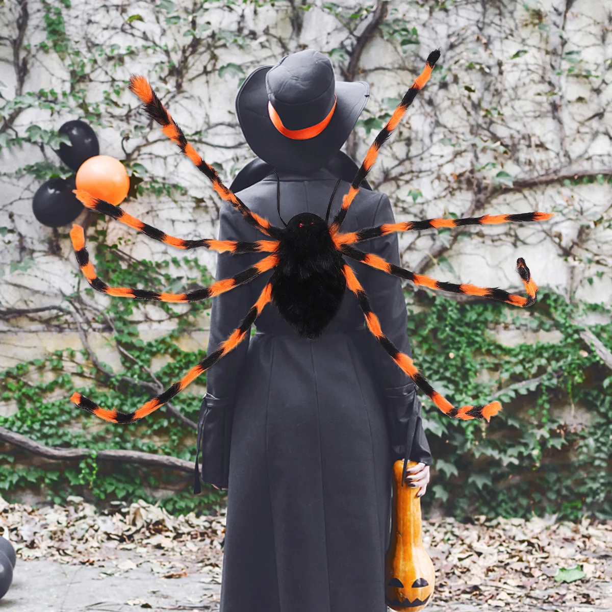 

1pc Simulation Spider Insect Suspenders Spider Straps Animals Model Scary Lifelike Spider Toys (90cm, Orange)