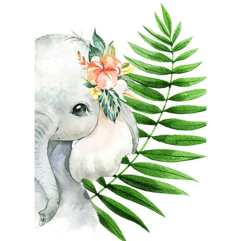 

RUOPOTYy 60x75cm animal Painting By Numbers Elephant on canvas DIY pictures by numbers Frameless Home Decor Unique Gift