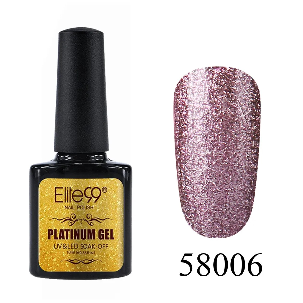 58006 Elite99 10 мл Блестящий УФ-гель для ногтей Platinum Soak Off Nail Art Маникюр гели для ногтей гибридные Лаки гель лак для ногтей набор - Цвет: 58006