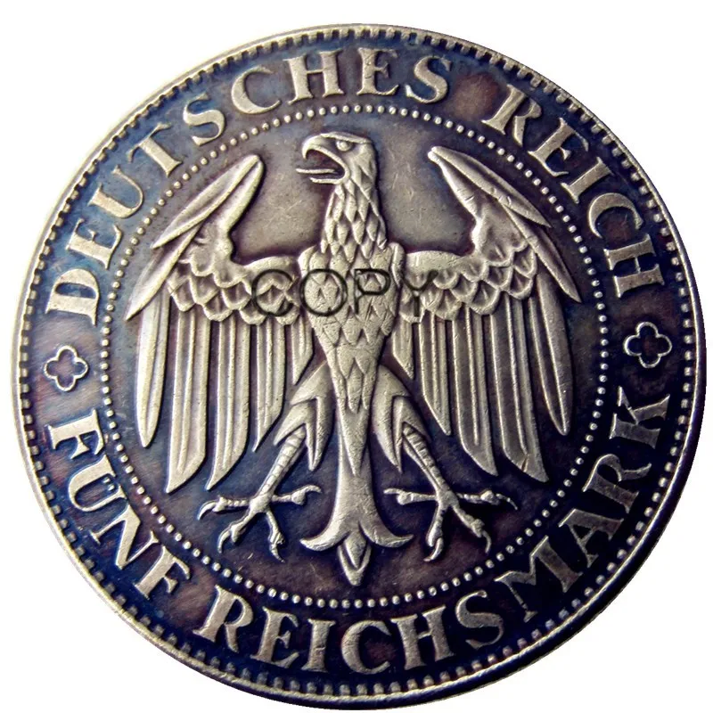 Германия WEIMAR REP 1929 E AR 5 копия монет с серебряным покрытием|Безвалютные монеты| |