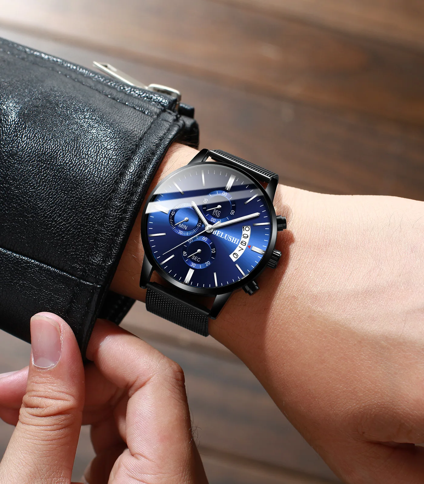 

Quartz Watch Men's Business Fashion Three-Eye Six-Pin Timer Calendar Multi-Functional Men's Watch Trending Products
