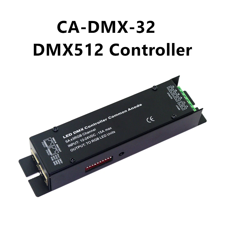 

Светодиодный DMX512 контроллер общий анод декодер RGB использовать для светодиодный полосы светильник постоянного Напряжение CA-DMX-32 5Ax3RGBChannel ...
