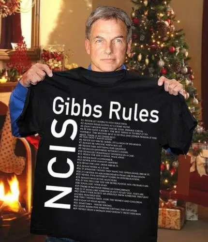 NCIS Gibbs Rules футболка Черная Хлопковая мужская S 3XL поставщик США| |