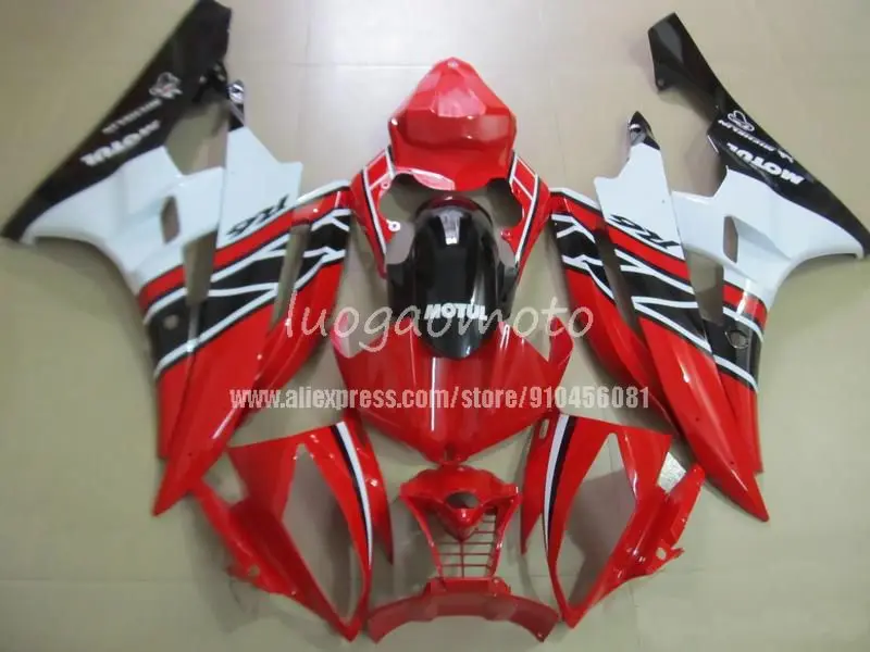 

Body kits Injection molding 100% fairing kits for red white blkYAMAHA YZFR6 06 07 YZF R6 2006 2007 YZF600 bodywork fairings set