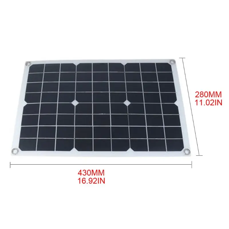 

Multifunctional Ultra-thin 20W Monocrystalline Solar Panel Battery Charger with USB Output Ports Waterproof Portable Outdoor for