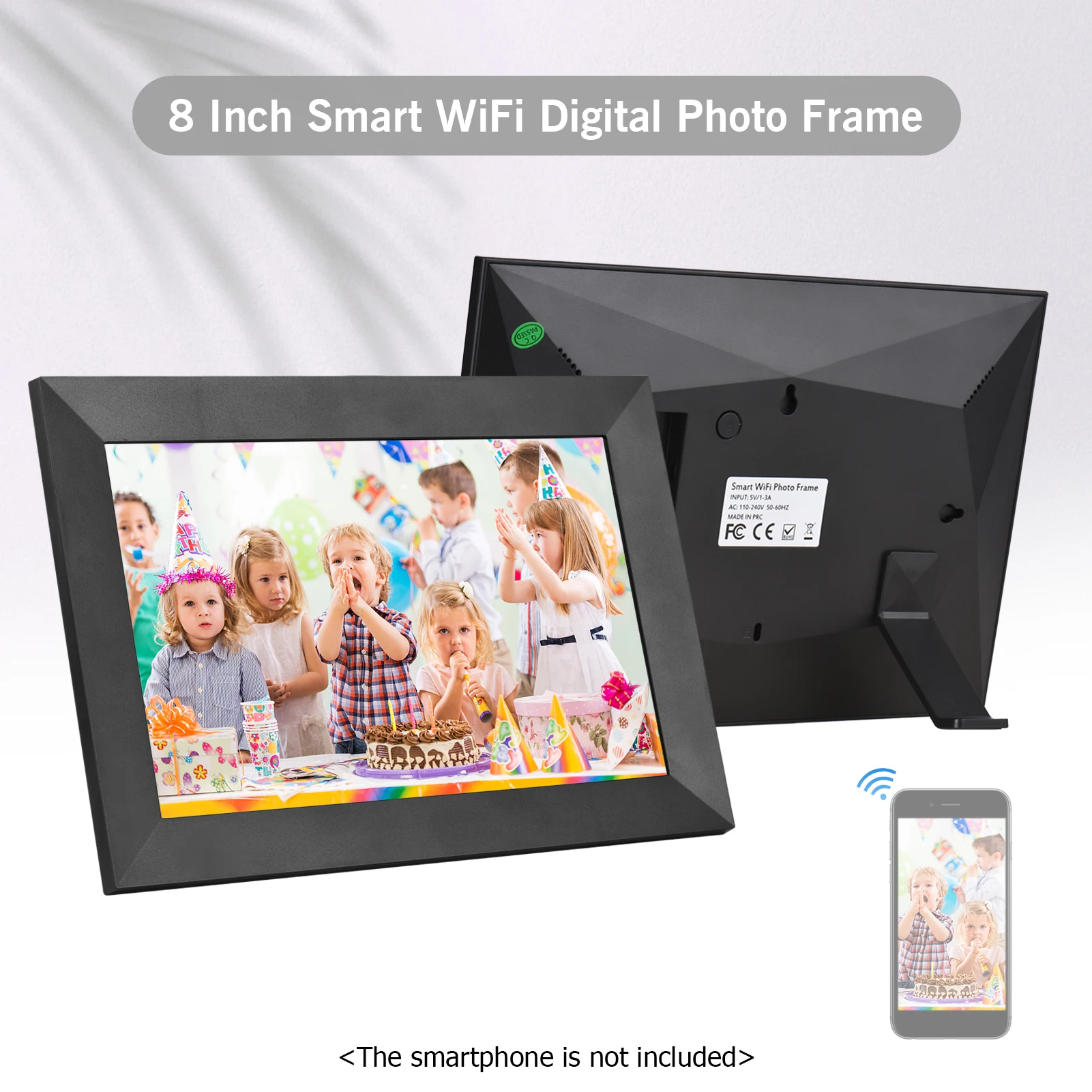 запасы RU Фоторамка Andoer 8 &quot10 1&quot цифровая с поддержкой Wi-Fi и сенсорным экраном