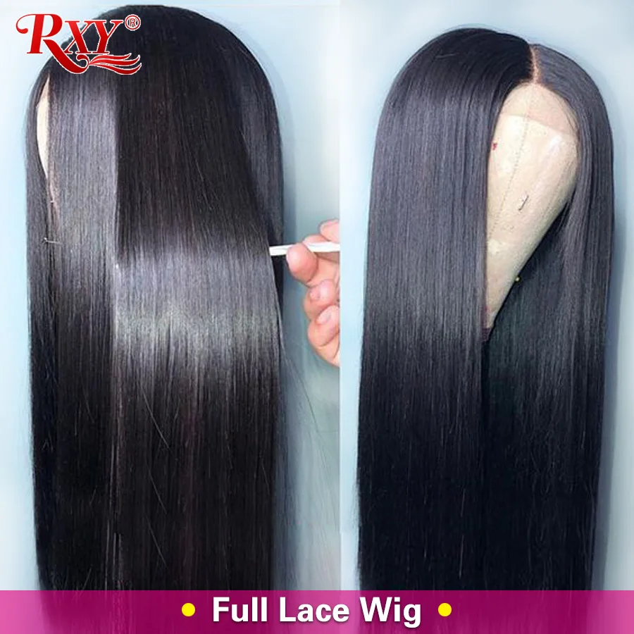 RXY предварительно выщипанные полные кружевные человеческие волосы парики с