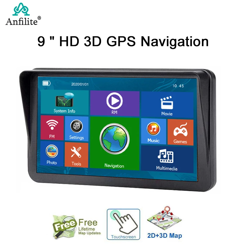 Автомобильный GPS навигатор 9 дюймов 256 Мб 8 ГБ Bluetooth avin для грузовика спутниковая