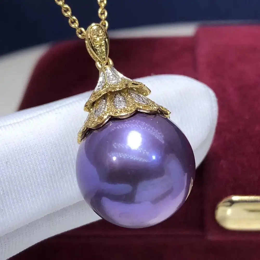 D513 груша кулон хорошее ювелирное изделие Твердые 18 К золотые бриллианты круглые